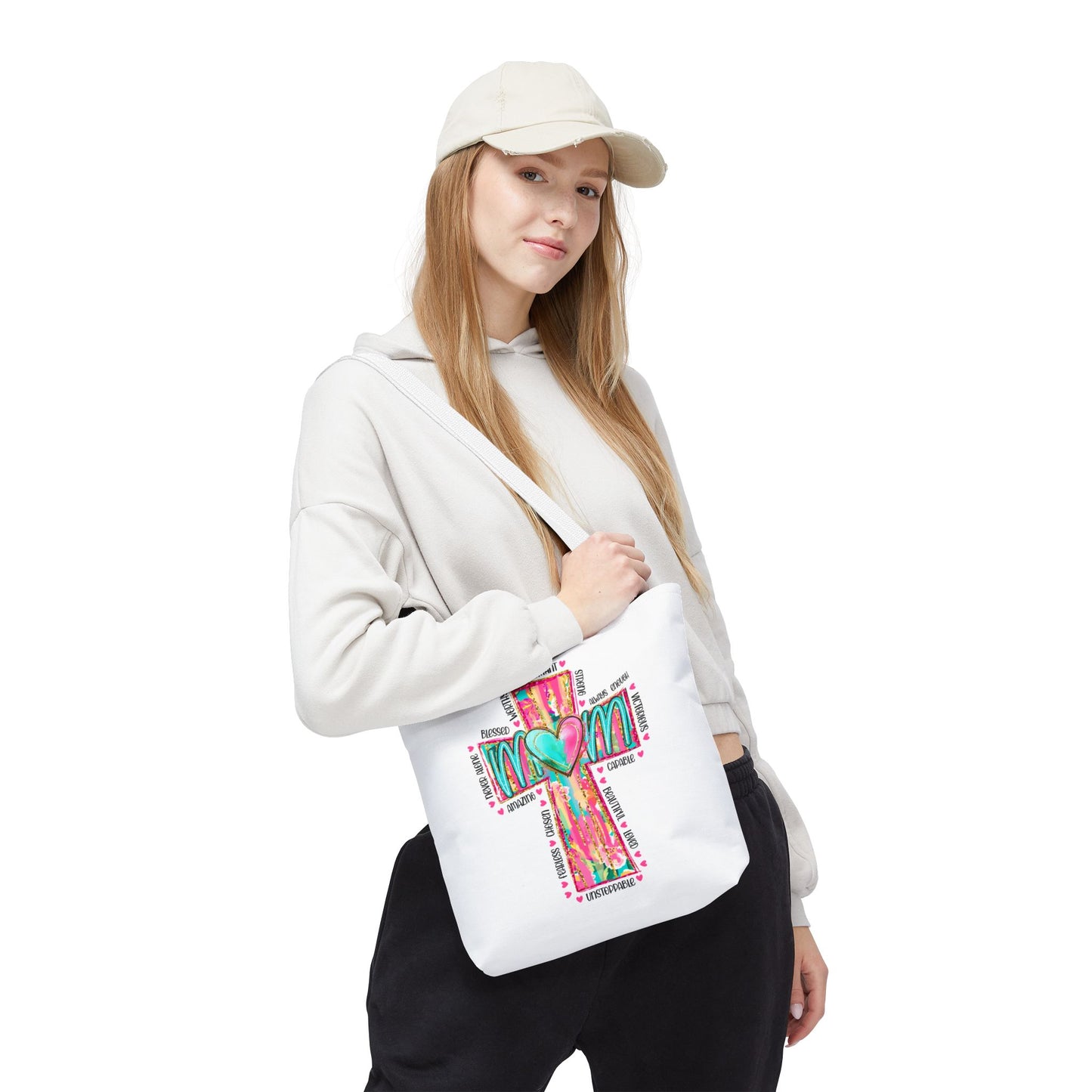 Cross Heart Tote Bag — Colorful Christian Mom