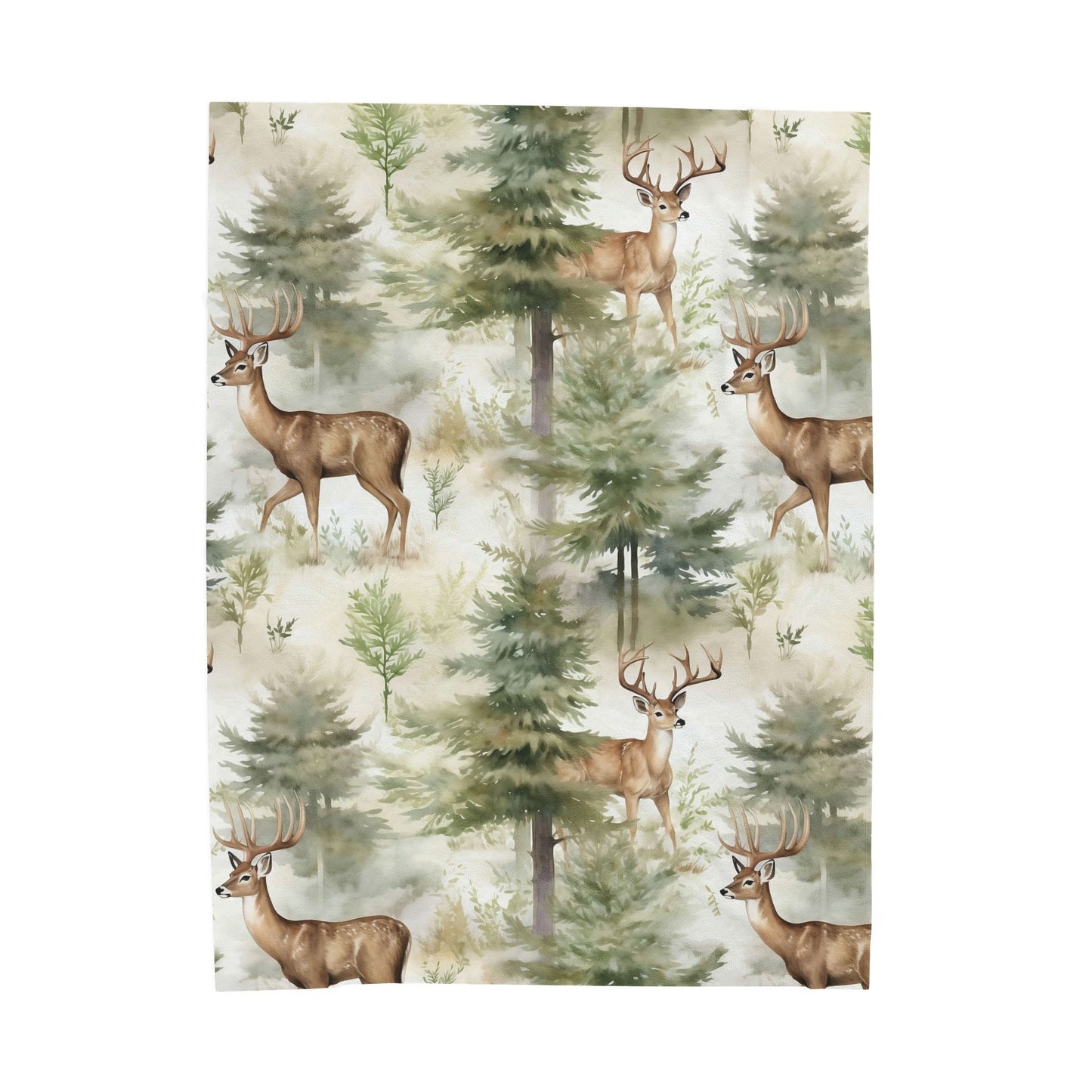 Forest Deer Velveteen Plush Blanket - Cozy, Nature-Inspired Home Decor