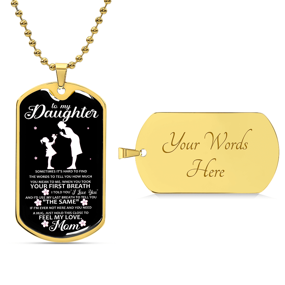 To My Daughter Dog Tag Necklace