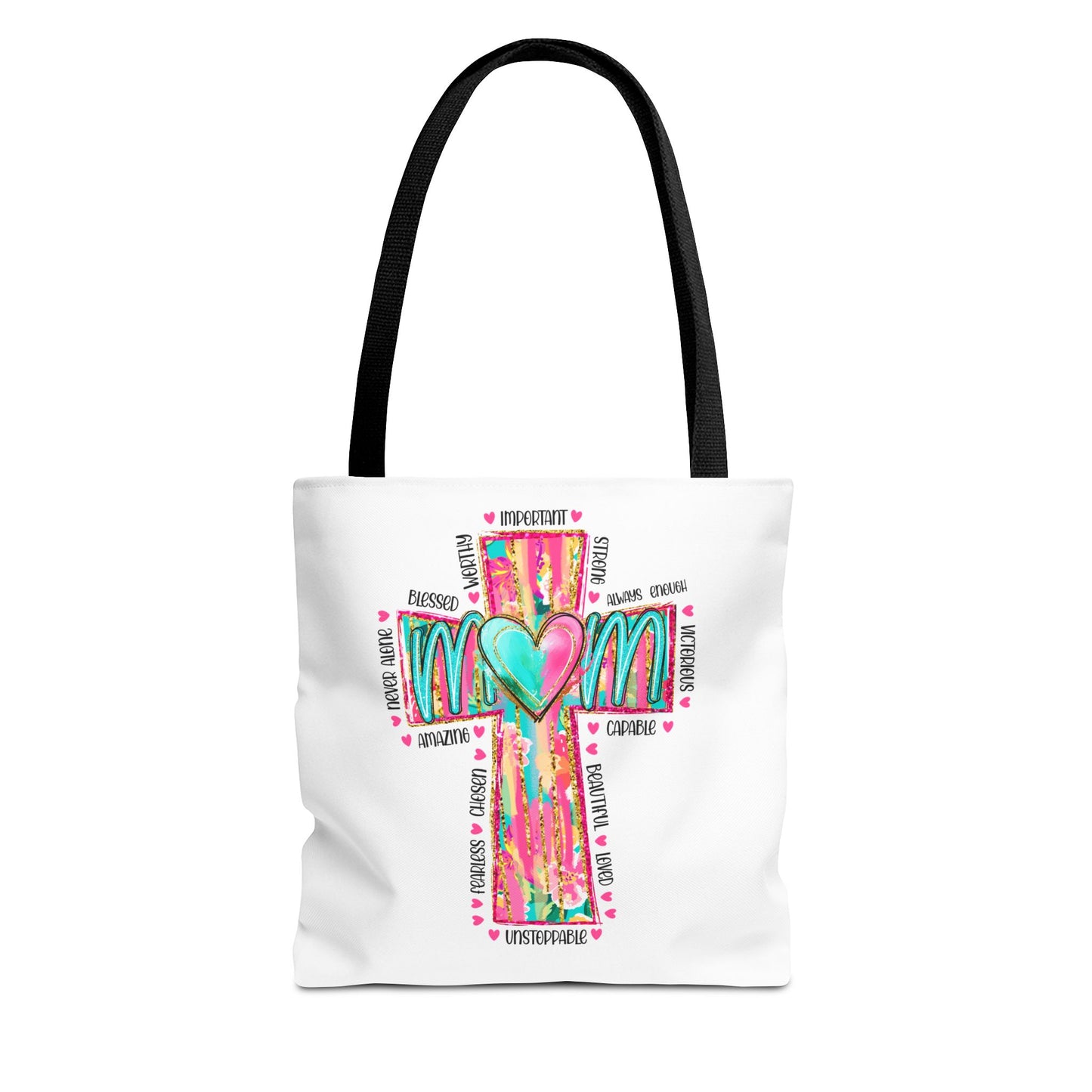 Cross Heart Tote Bag — Colorful Christian Mom