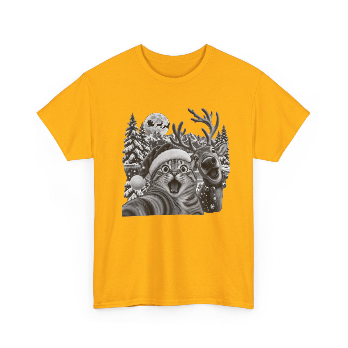 Woodland Wildlife Cat and Reindeer T-Shirt