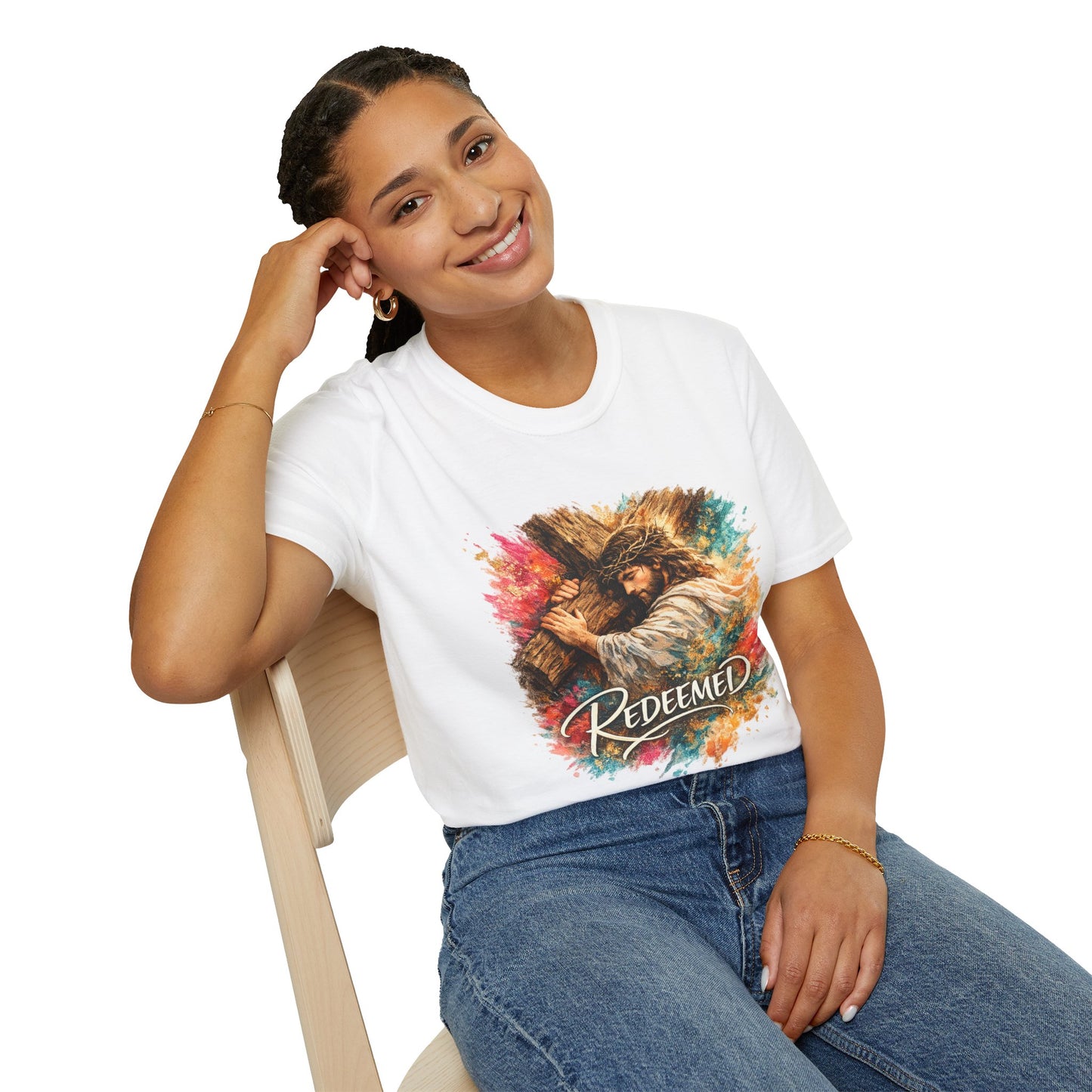 Redeemed Jesus T-Shirt — Colorful Faith Graphic Tee
