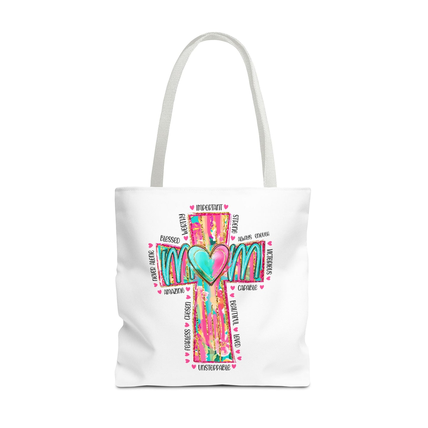 Cross Heart Tote Bag — Colorful Christian Mom