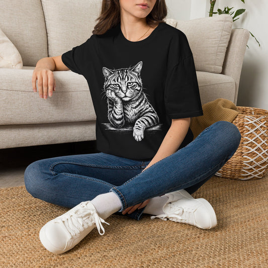 Pensive Tabby Cat T-Shirt