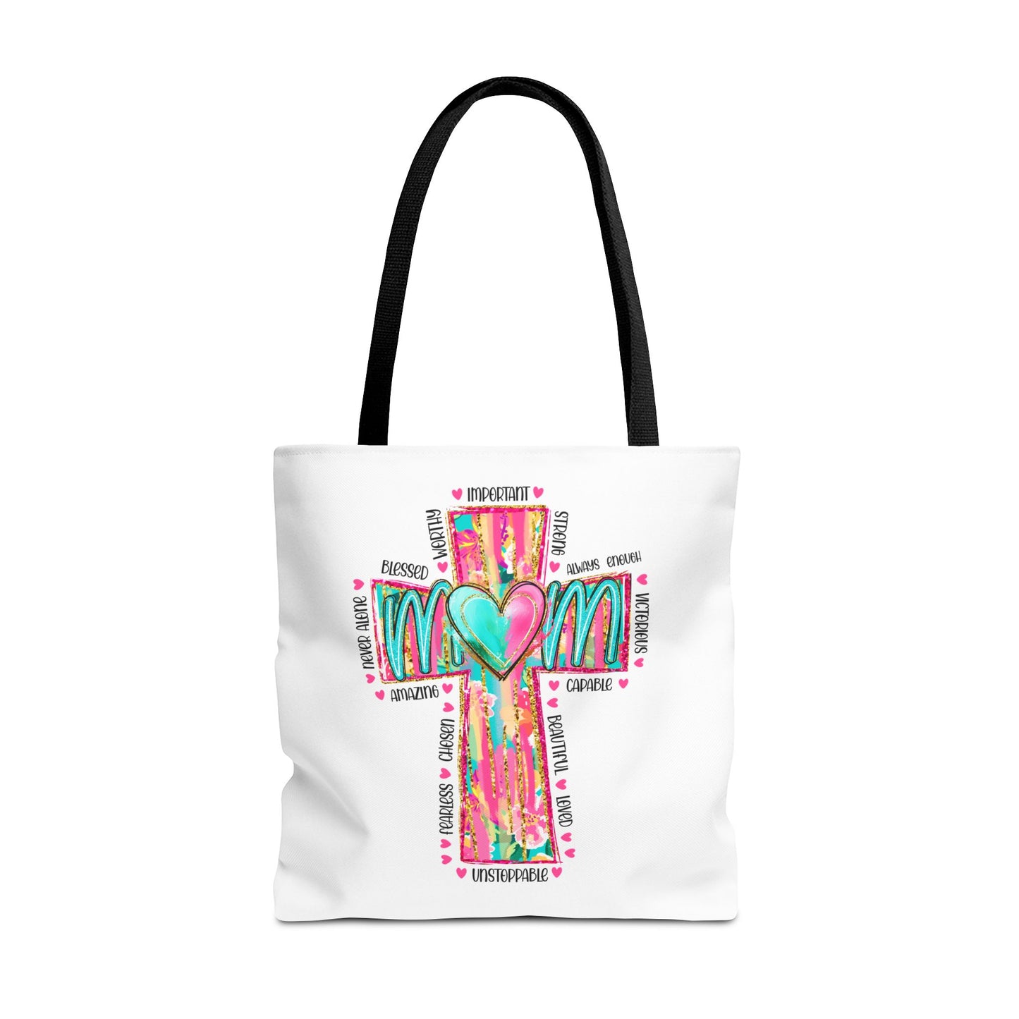 Cross Heart Tote Bag — Colorful Christian Mom