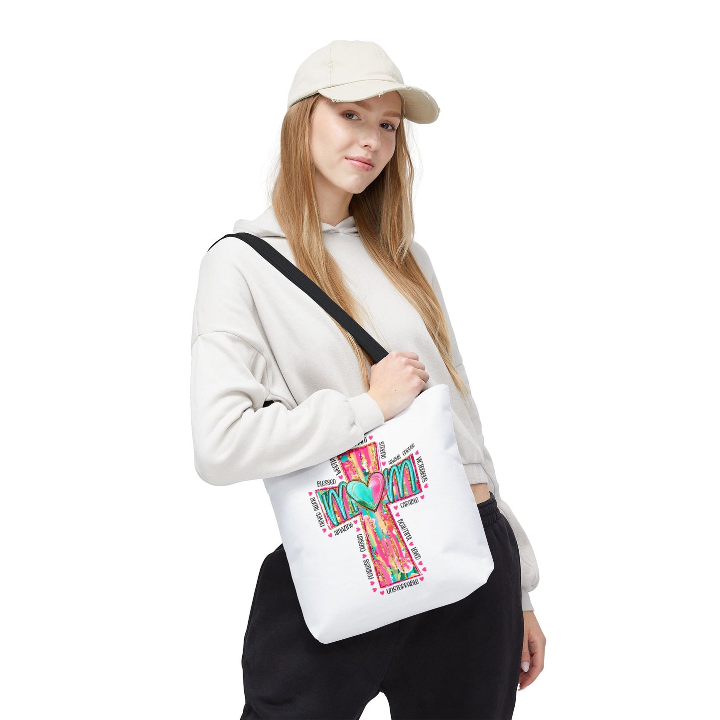 Cross Heart Tote Bag — Colorful Christian Mom