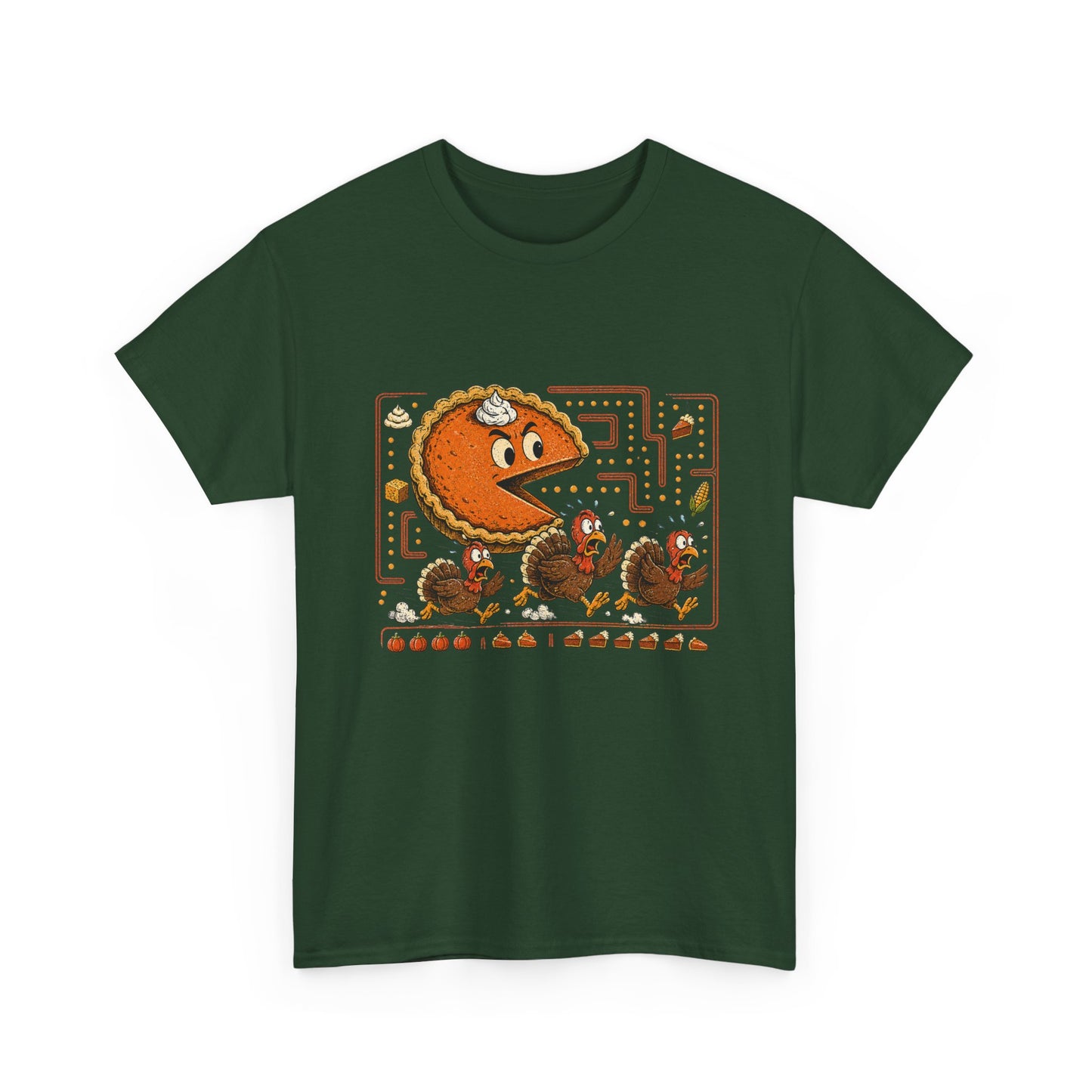 Pixel Pac-Man Pumpkin & Turkey Chase Tee