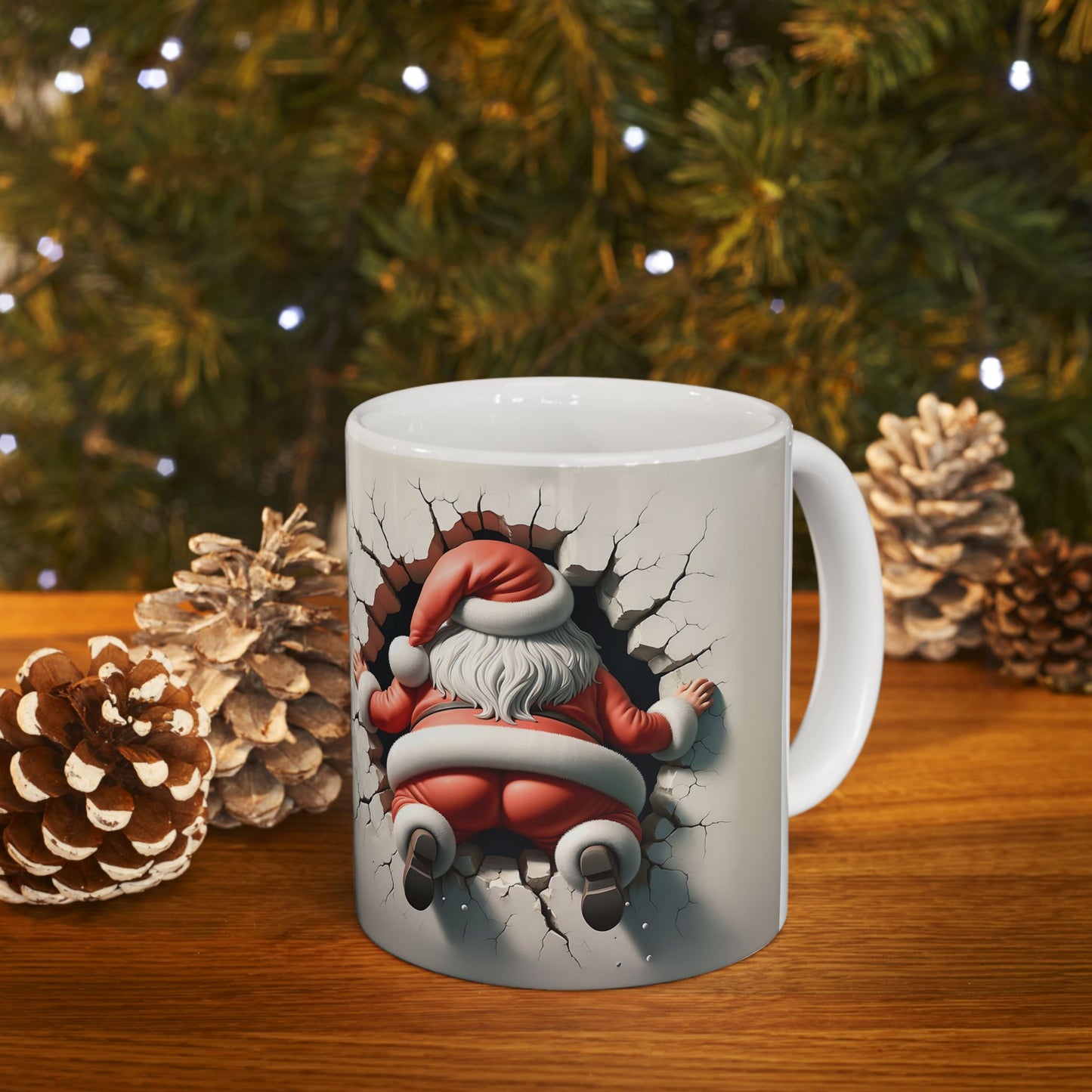 Santa Cracks Ceramic Mug