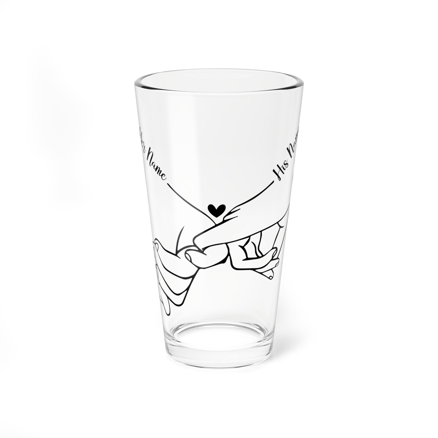 Personalized Pinky Promise Hands Glass