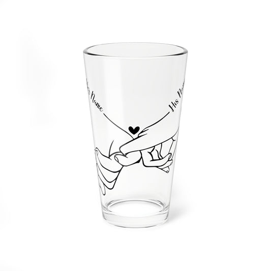 Personalized Pinky Promise Hands Glass