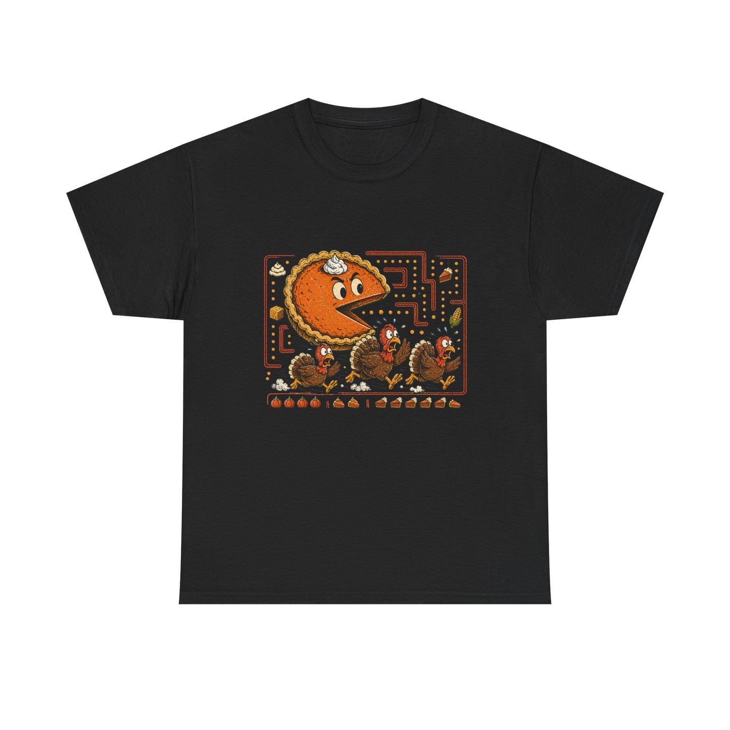 Pixel Pac-Man Pumpkin & Turkey Chase Tee