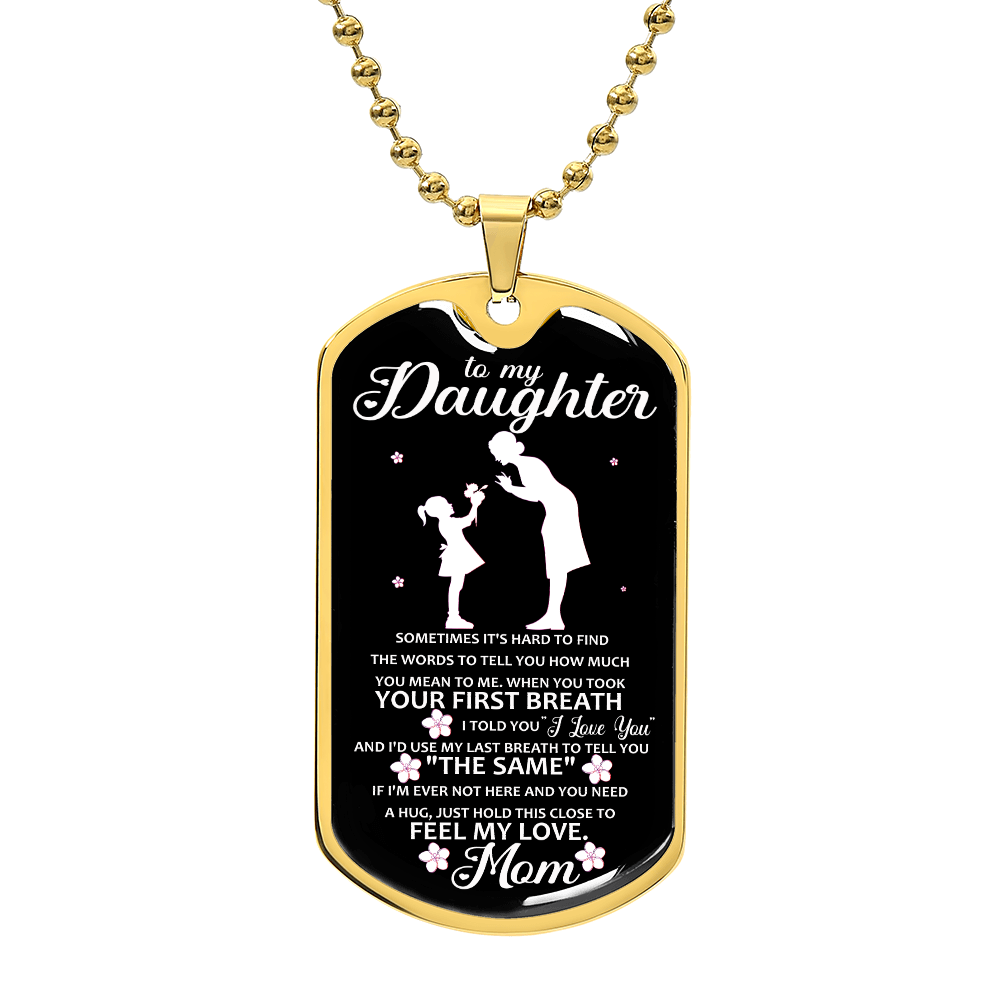 To My Daughter Dog Tag Necklace